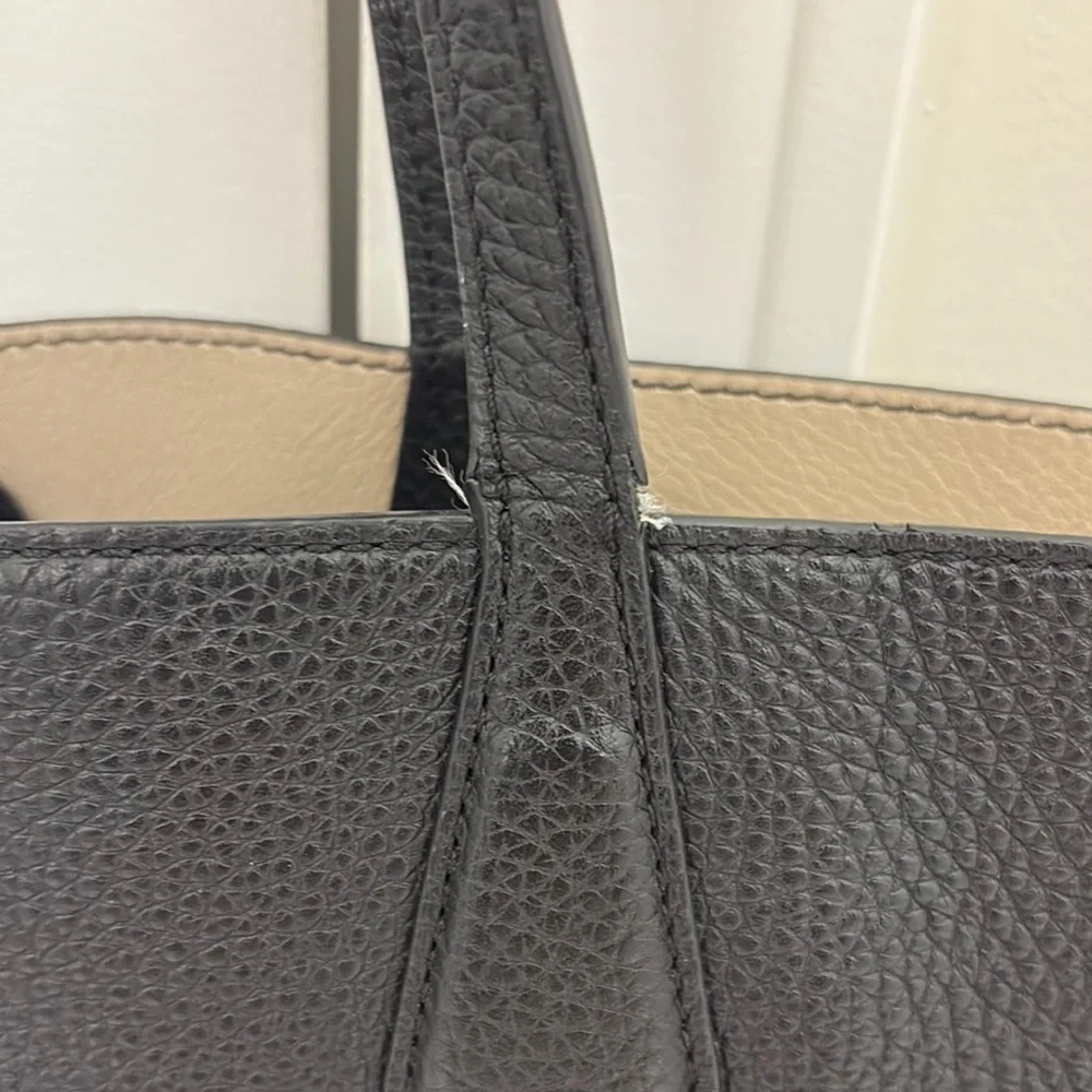 Tory Burch Black Pebbled Leather Tote - Picture 8 of 10
